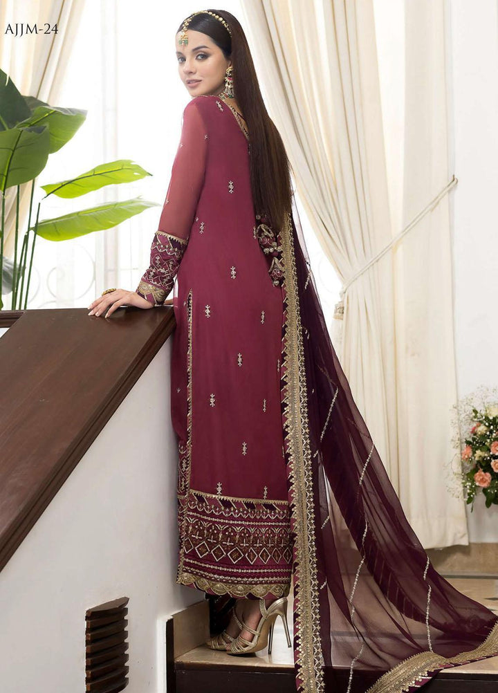 Jhilmil By Asim Jofa Embroidered Chiffon Suits Unstitched 3 Piece AJ23JM AJJM-24 - Festive Collection