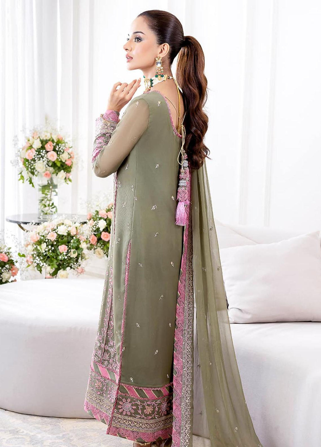 Jhilmil By Asim Jofa Embroidered Chiffon Suits Unstitched 3 Piece AJ23JM AJJM-25 - Festive Collection