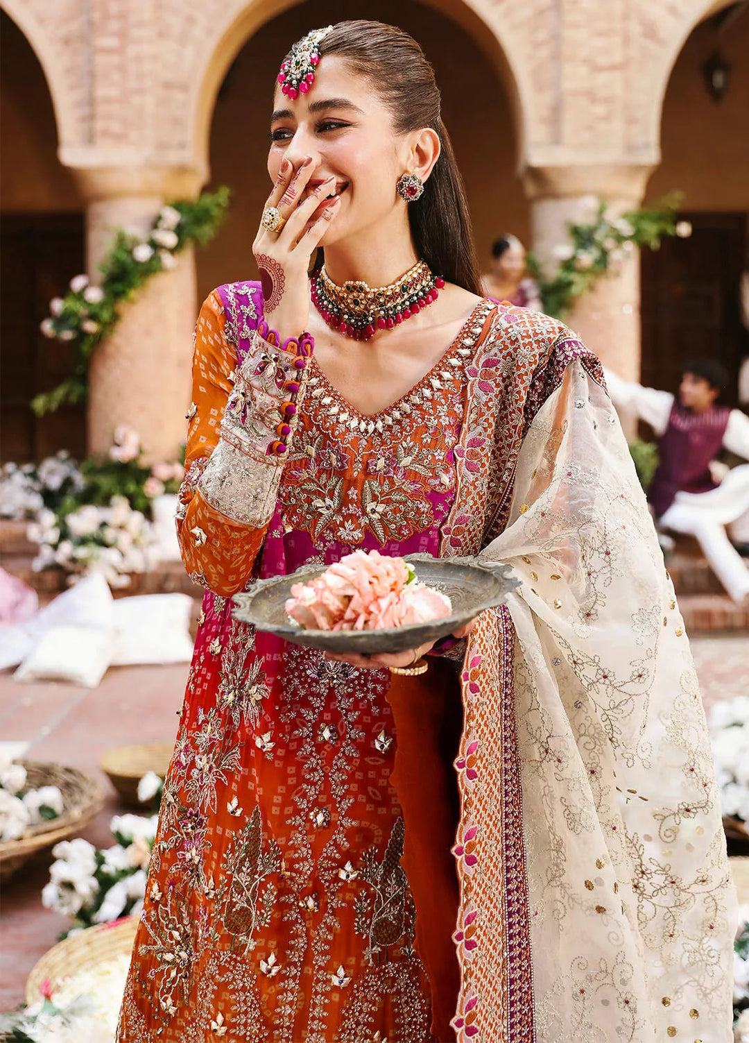 Jhoomro By Nureh Embroidered Chiffon Suit Unstitched 4 Piece NU24J NL-66 Bano - Formal Collection