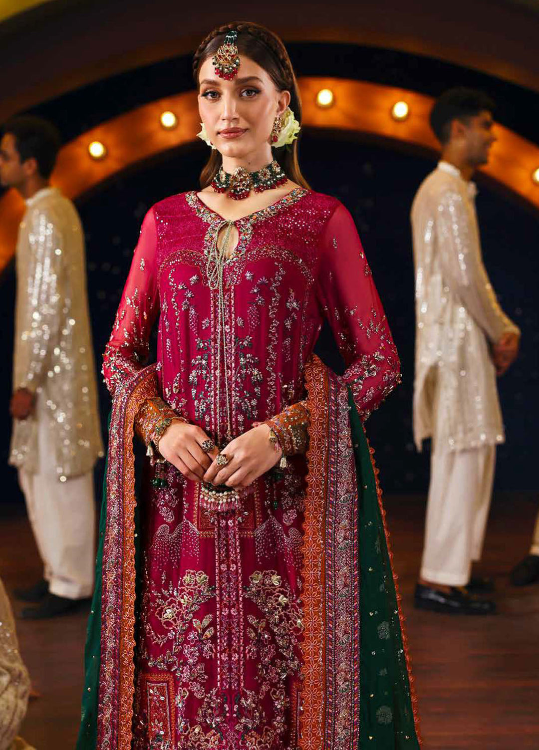 Jhoomro by Nureh Embroidered Chiffon Suits Unstitched 4 Piece NU25JF NL-82 - Formals Collection