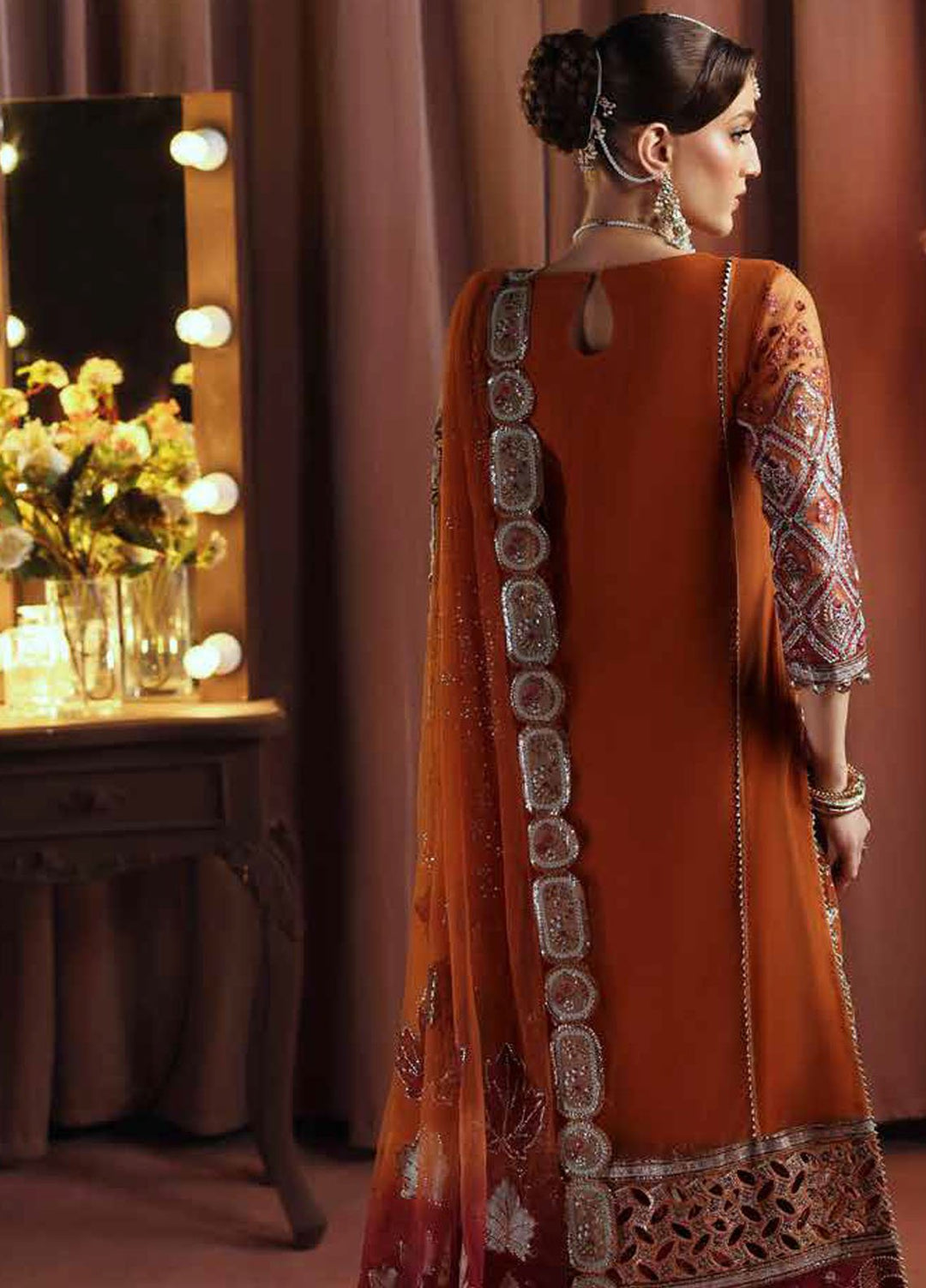Jhoomro by Nureh Embroidered Net Suits Unstitched 4 Piece NU25JF NL-80 B - Formals Collection
