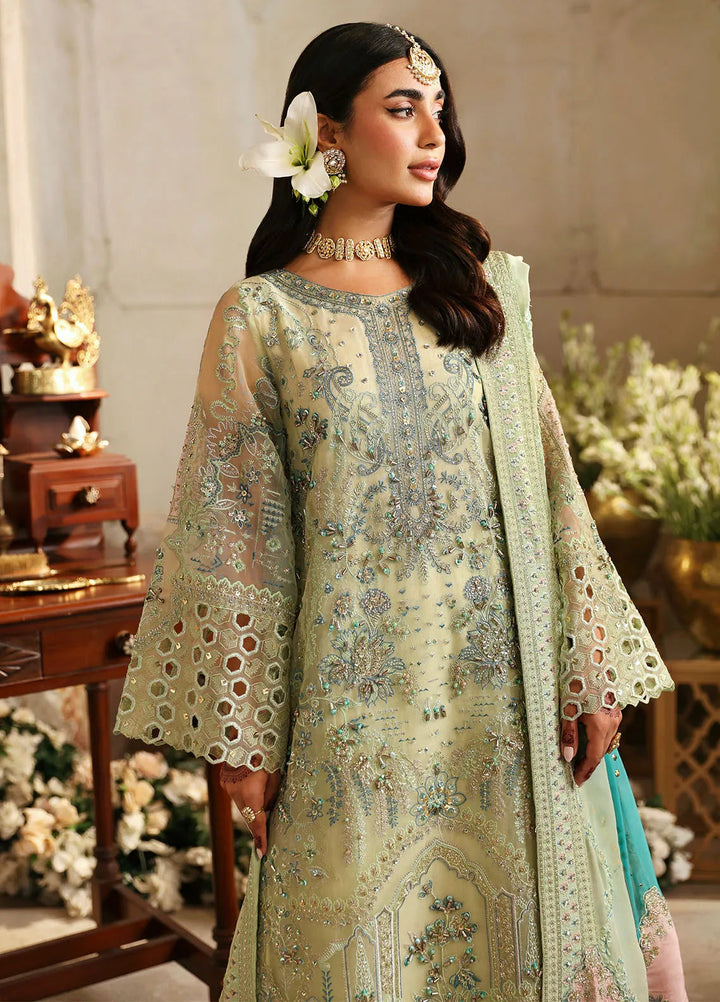 Jhoomro By Nureh Embroidered Organza Suit Unstitched 4 Piece NU24J NL-67 Mahi-roo - Formal Collection