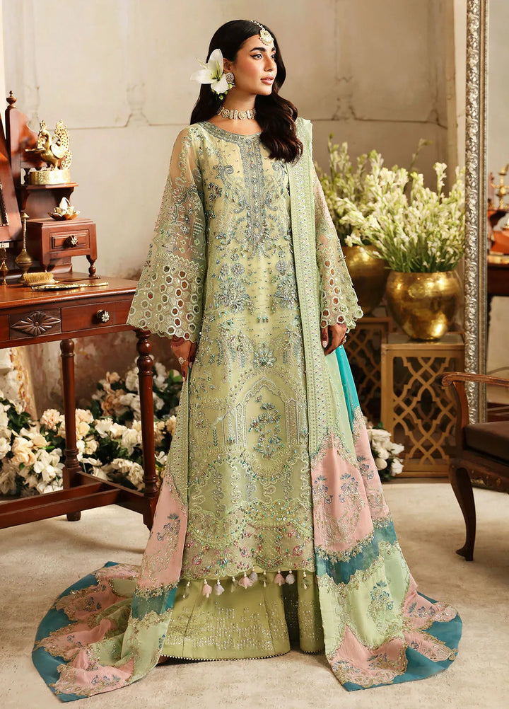Jhoomro By Nureh Embroidered Organza Suit Unstitched 4 Piece NU24J NL-67 Mahi-roo - Formal Collection