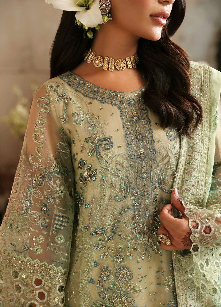 Jhoomro By Nureh Embroidered Organza Suit Unstitched 4 Piece NU24J NL-67 Mahi-roo - Formal Collection