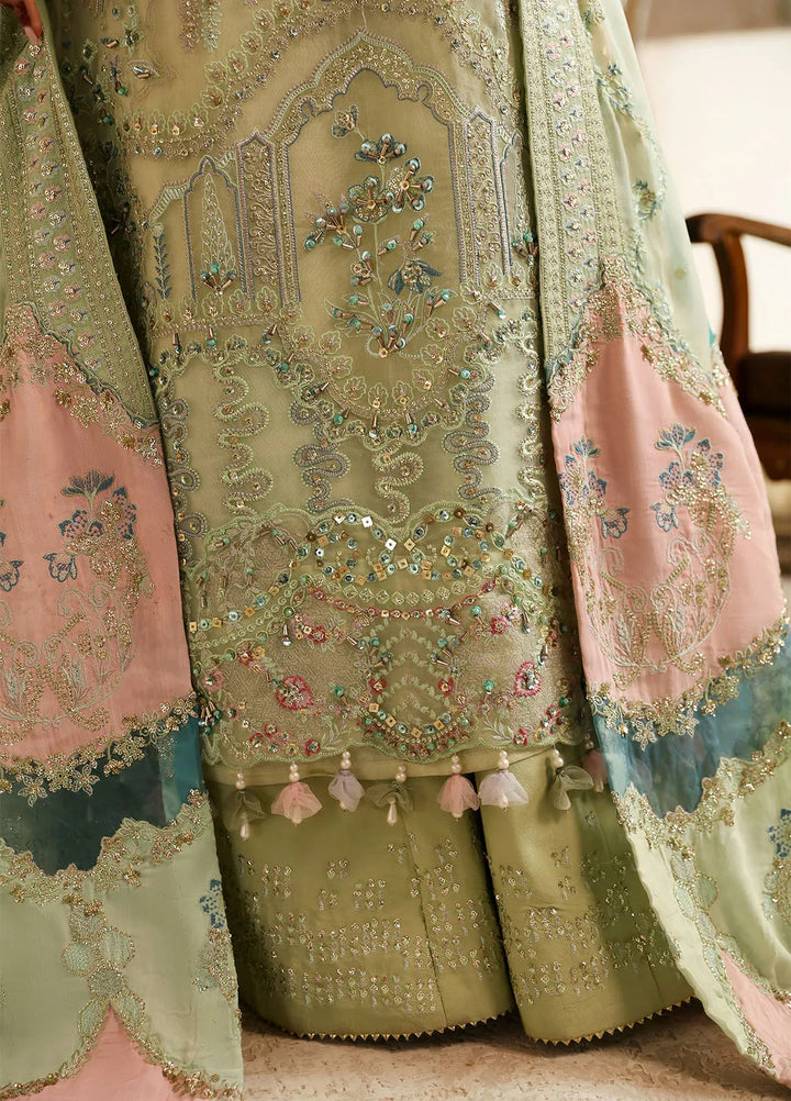 Jhoomro By Nureh Embroidered Organza Suit Unstitched 4 Piece NU24J NL-67 Mahi-roo - Formal Collection