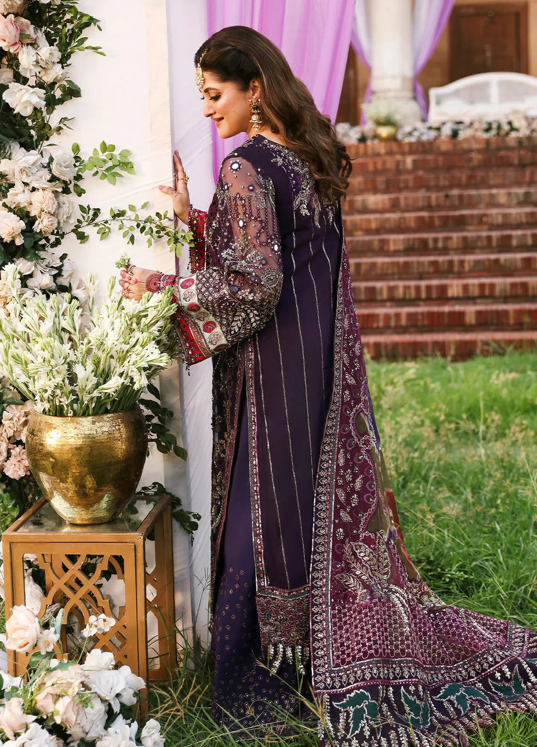 Jhoomro By Nureh Embroidered Organza Suit Unstitched 4 Piece NU24J NL-70 Jahan - Formal Collection
