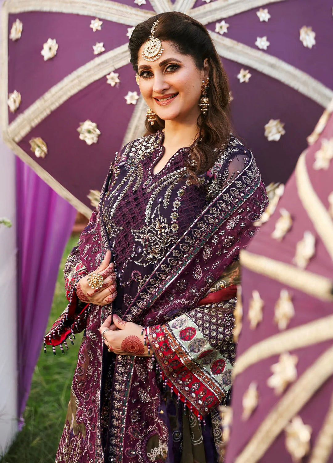 Jhoomro By Nureh Embroidered Organza Suit Unstitched 4 Piece NU24J NL-70 Jahan - Formal Collection