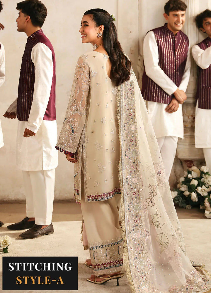 Jhoomro By Nureh Embroidered Organza Suit Unstitched 4 Piece NU24J NL-72 Chandni - Formal Collection