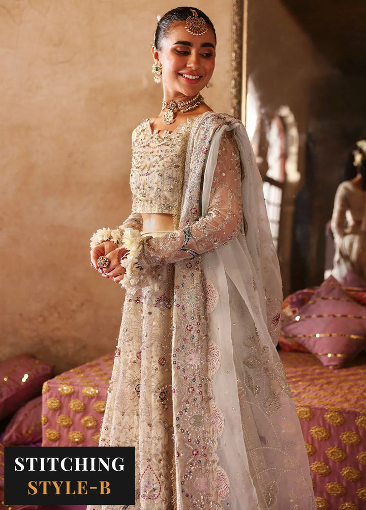 Jhoomro By Nureh Embroidered Organza Suit Unstitched 4 Piece NU24J NL-72 Chandni - Formal Collection