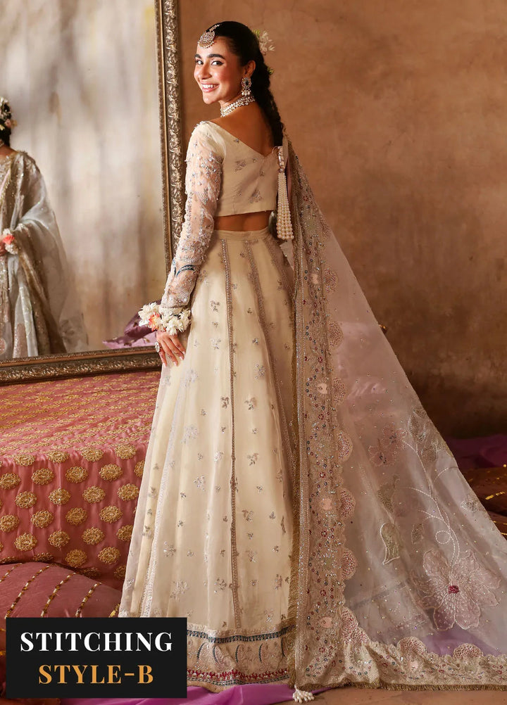 Jhoomro By Nureh Embroidered Organza Suit Unstitched 4 Piece NU24J NL-72 Chandni - Formal Collection