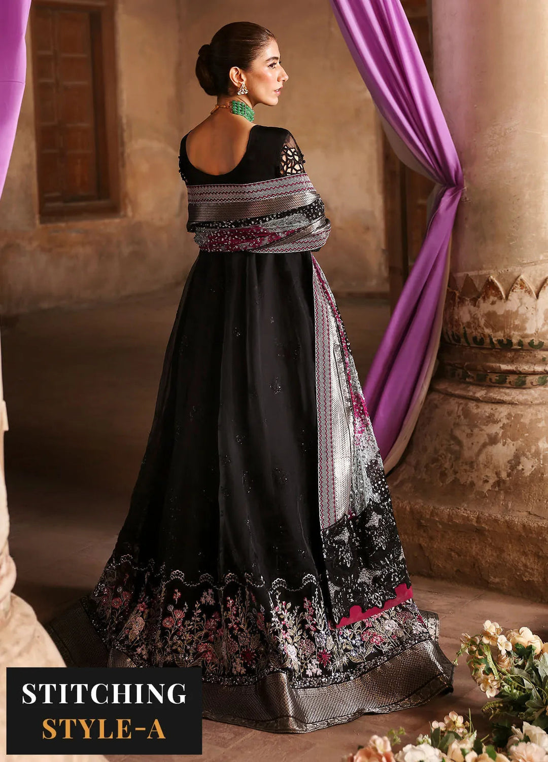 Jhoomro By Nureh Embroidered Organza Suit Unstitched 4 Piece NU24J NL-73 Maya - Formal Collection