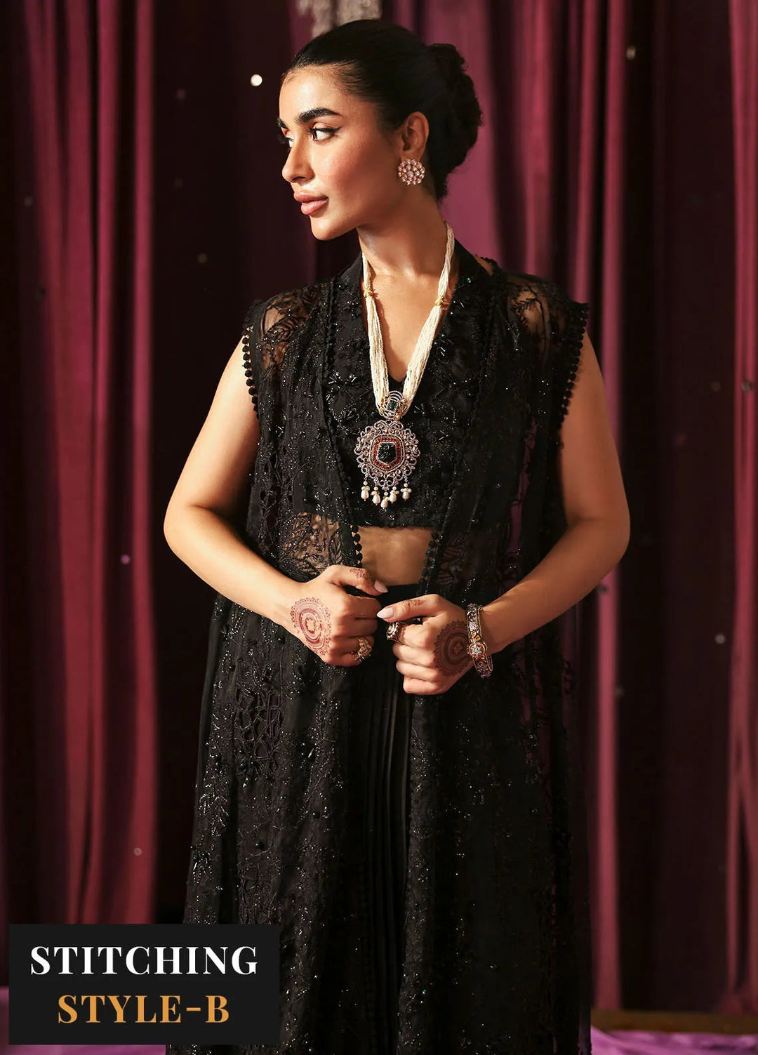 Jhoomro By Nureh Embroidered Organza Suit Unstitched 4 Piece NU24J NL-73 Maya - Formal Collection