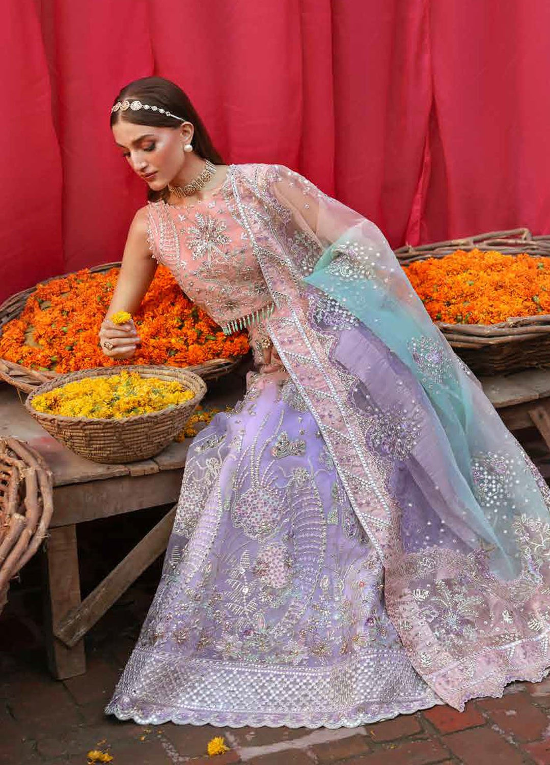 Jhoomro by Nureh Embroidered Organza Suits Unstitched 4 Piece NU25JF NL-81 B - Formals Collection