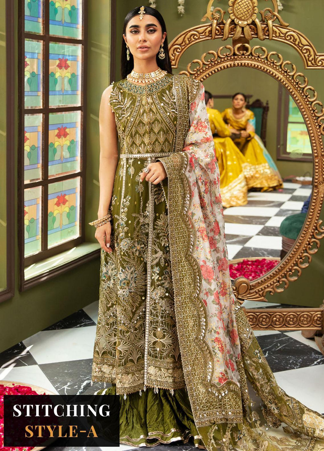 Jhoomro By Nureh Embroidered Organza Suits Unstitched 4 Piece NU23JH NL-50 Nura - Luxury Formal Collection