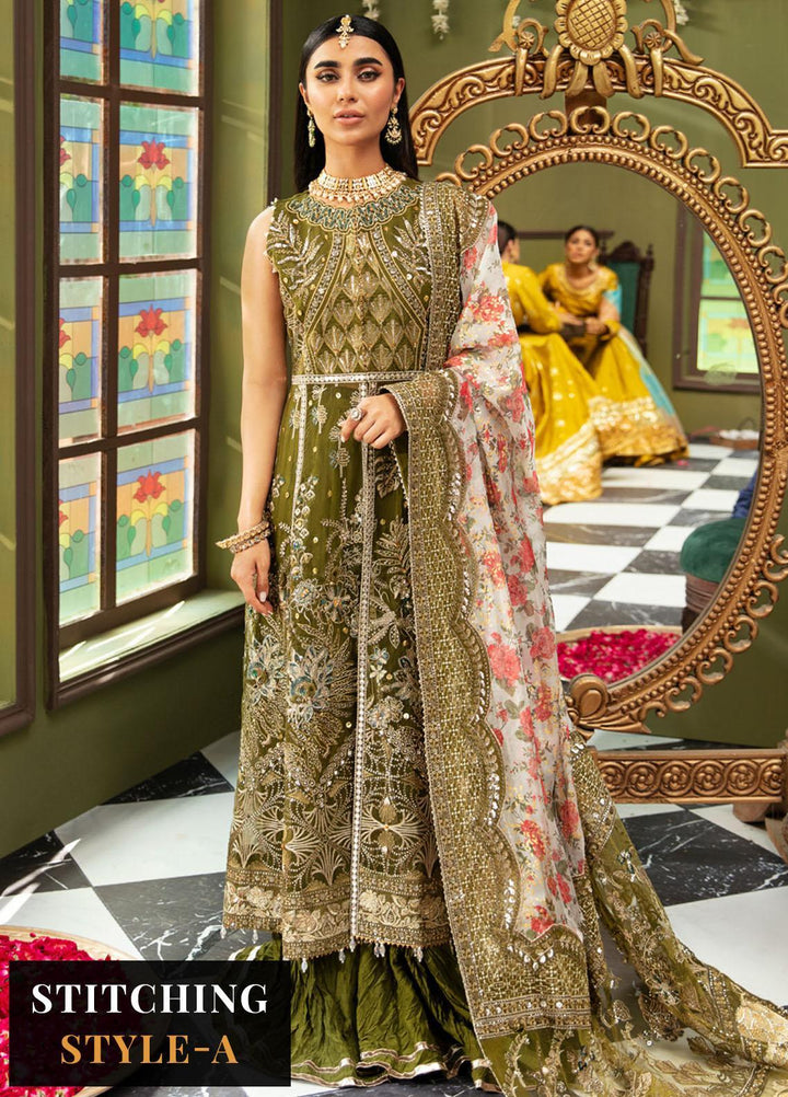 Jhoomro By Nureh Embroidered Organza Suits Unstitched 4 Piece NU23JH NL-50 Nura - Luxury Formal Collection