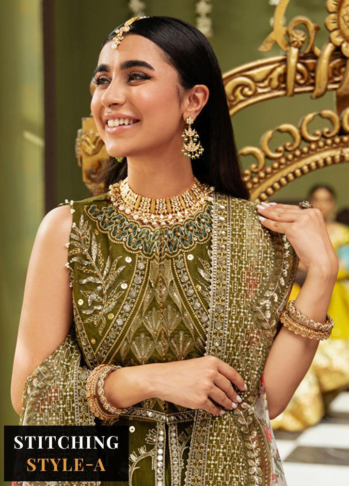 Jhoomro By Nureh Embroidered Organza Suits Unstitched 4 Piece NU23JH NL-50 Nura - Luxury Formal Collection