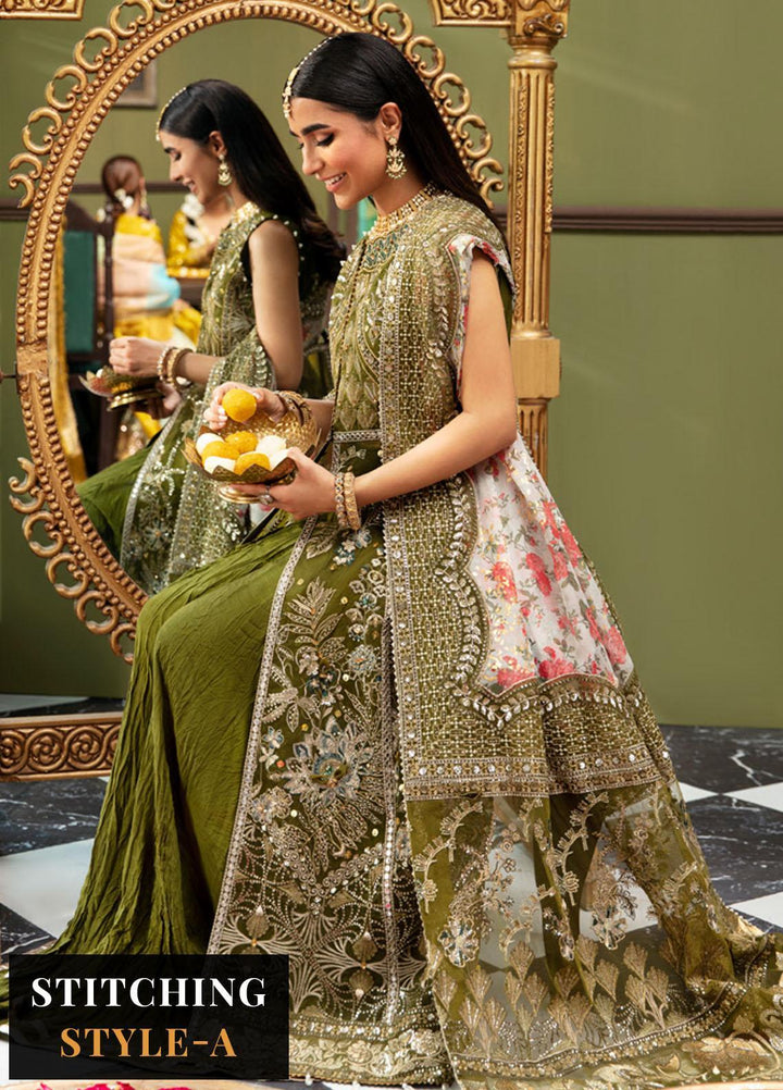 Jhoomro By Nureh Embroidered Organza Suits Unstitched 4 Piece NU23JH NL-50 Nura - Luxury Formal Collection