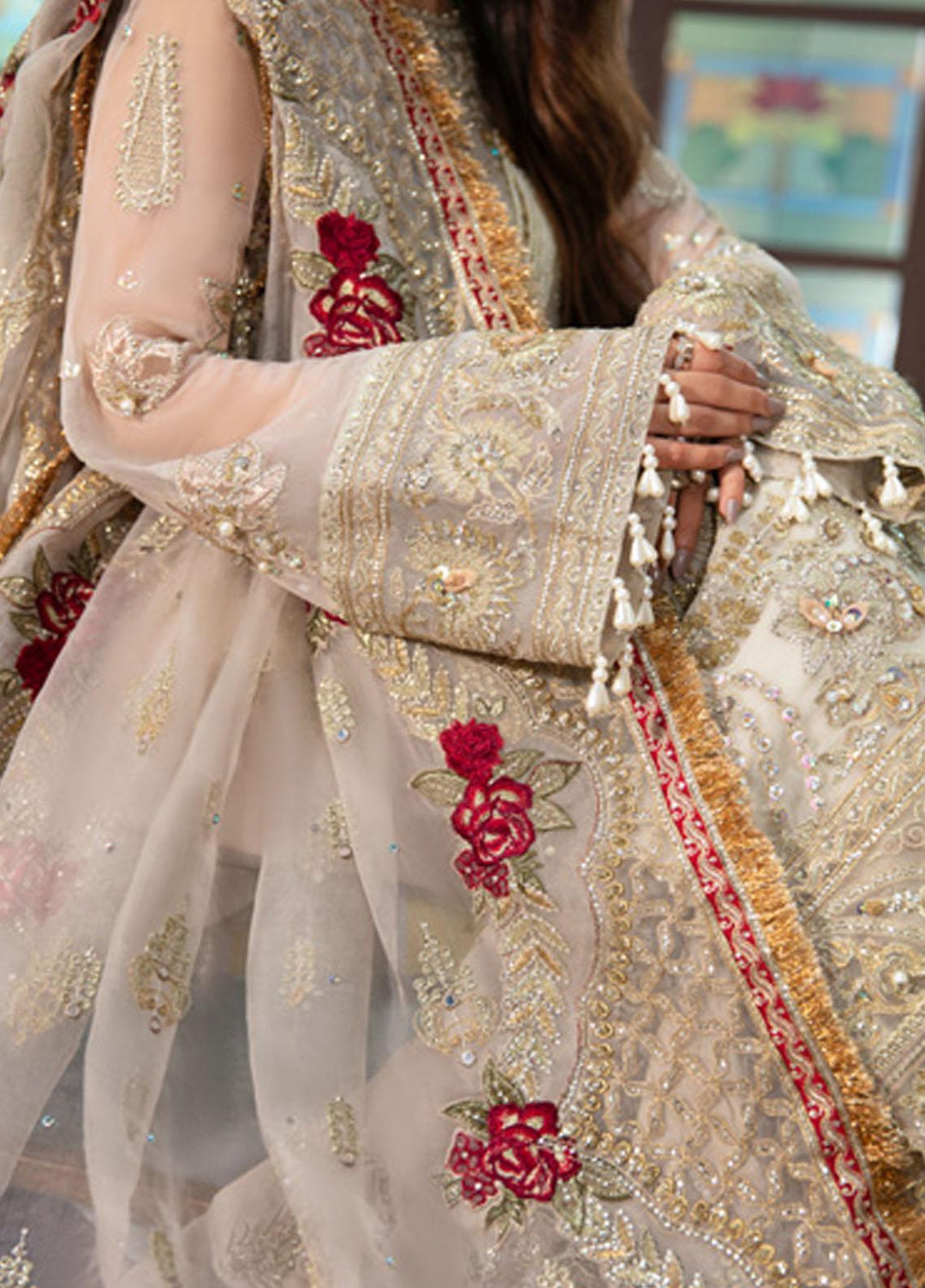 Jhoomro By Nureh Embroidered Chiffon Suits Unstitched 4 Piece NU23JH NL-51 Fasana - Luxury Formal Collection