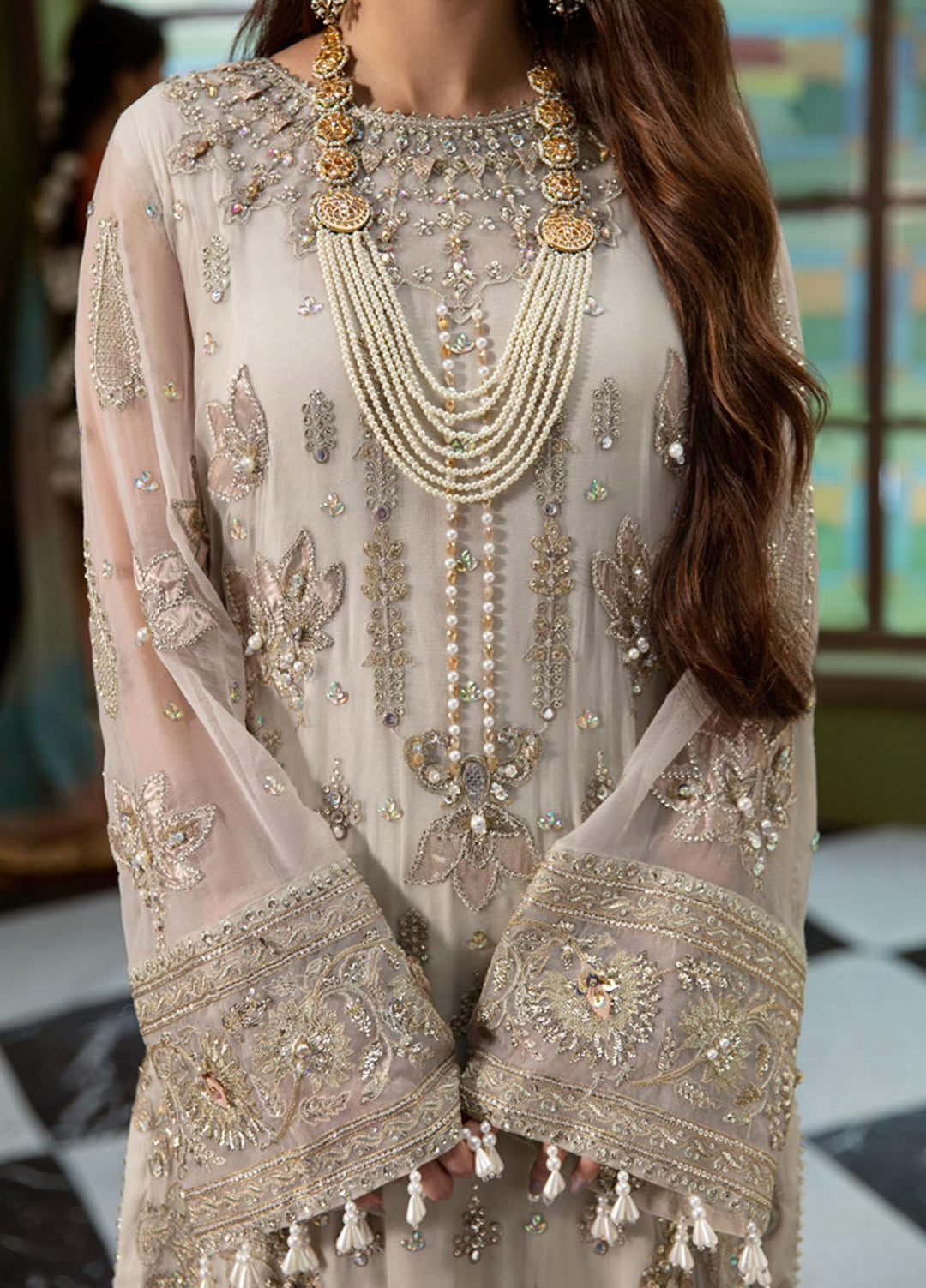 Jhoomro By Nureh Embroidered Chiffon Suits Unstitched 4 Piece NU23JH NL-51 Fasana - Luxury Formal Collection