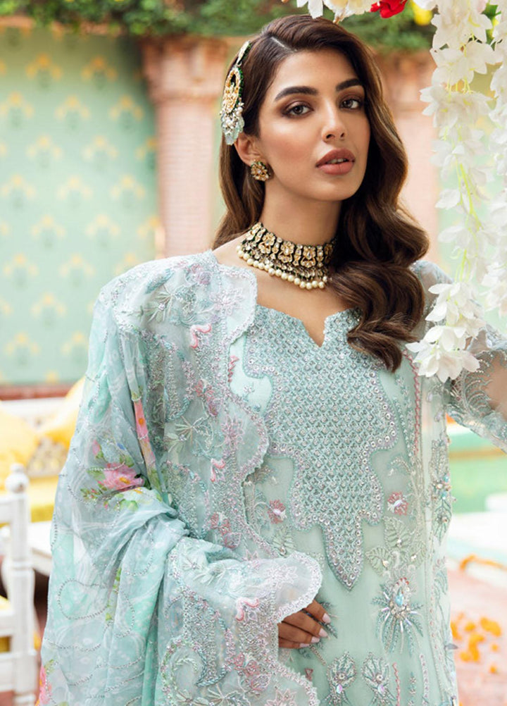 Jhoomro By Nureh Embroidered Organza Suits Unstitched 4 Piece NU23JH NL-55 Reena - Luxury Formal Collection