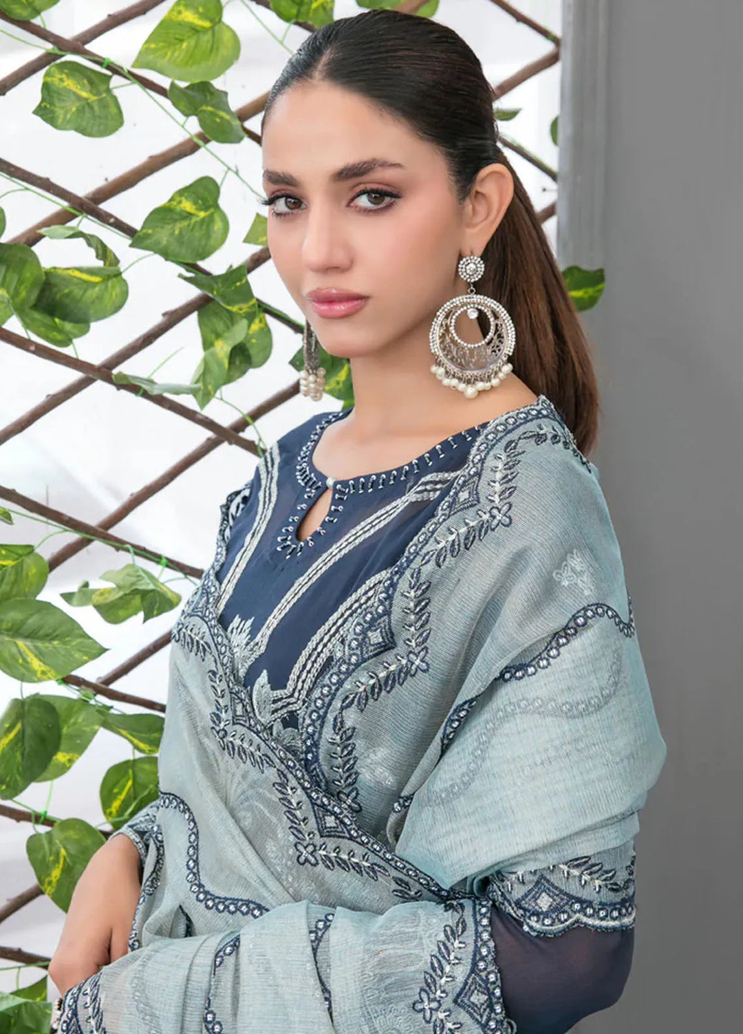 Jiah By Tawakkal Fabrics Embroidered Chiffon Suit Unstitched 3 Piece RA24J D-3745 - Festive Collection