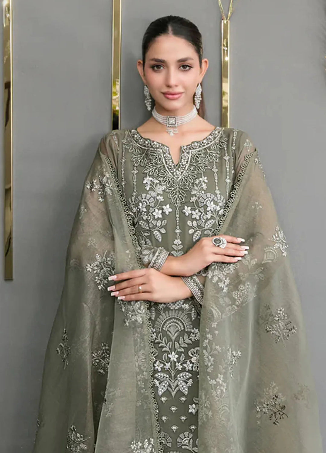 Jiah By Tawakkal Fabrics Embroidered Chiffon Suit Unstitched 3 Piece RA24J D-3746 - Festive Collection