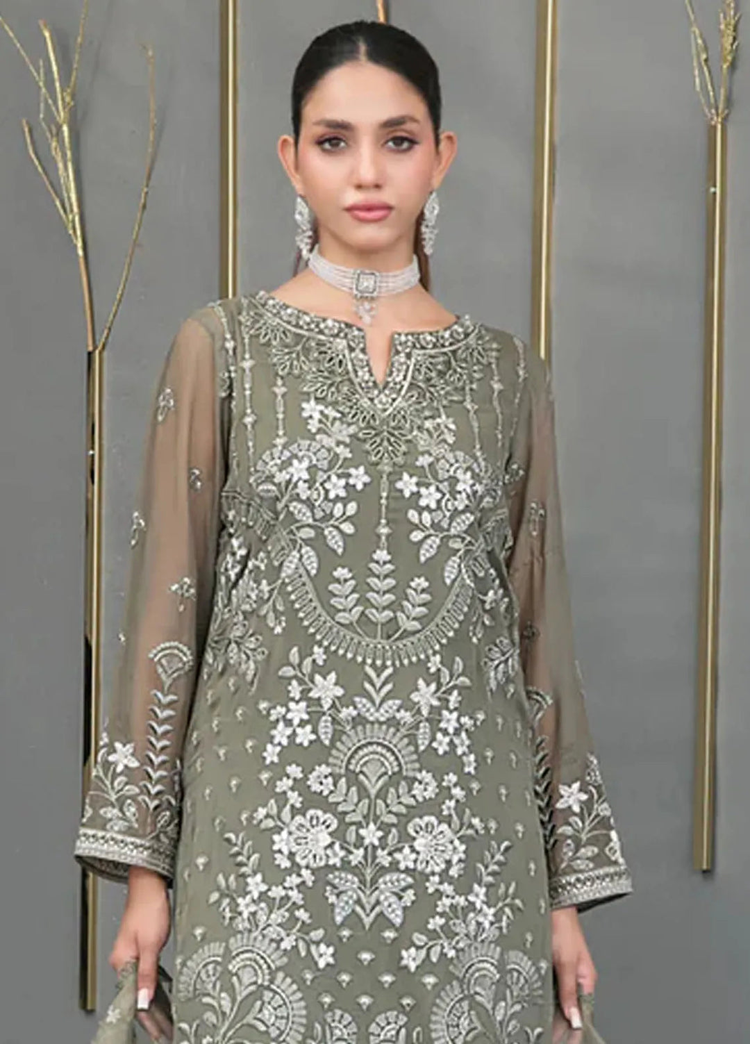 Jiah By Tawakkal Fabrics Embroidered Chiffon Suit Unstitched 3 Piece RA24J D-3746 - Festive Collection