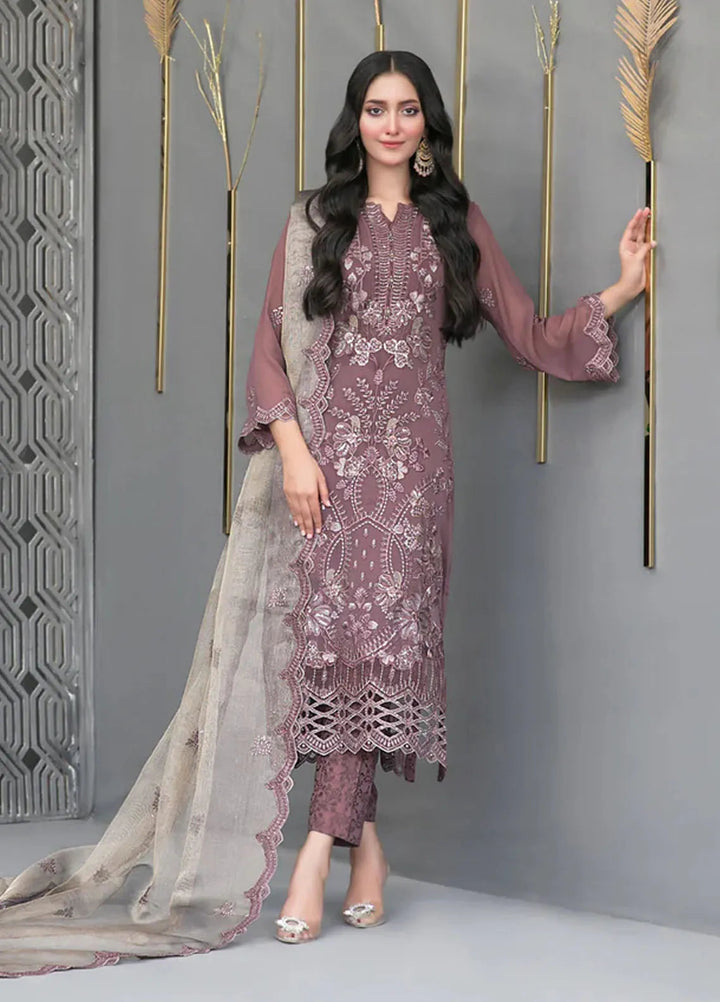 Jiah By Tawakkal Fabrics Embroidered Chiffon Suit Unstitched 3 Piece RA24J D-3747 - Festive Collection