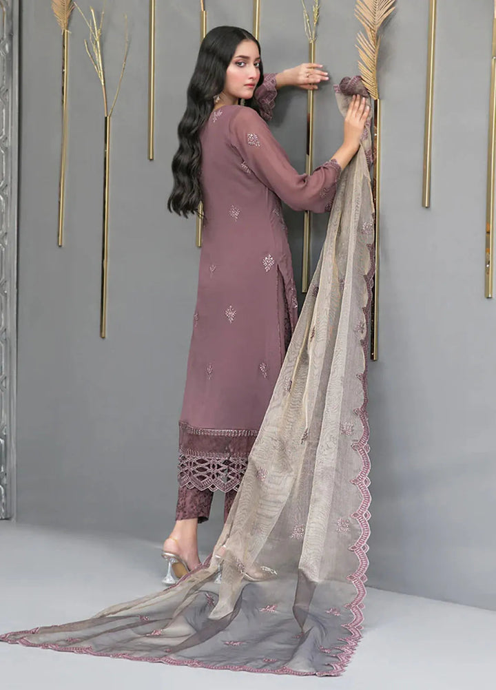 Jiah By Tawakkal Fabrics Embroidered Chiffon Suit Unstitched 3 Piece RA24J D-3747 - Festive Collection
