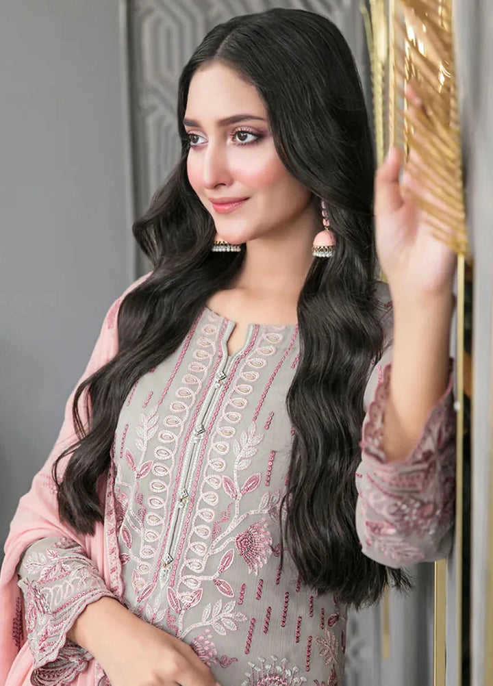 Jiah By Tawakkal Fabrics Embroidered Chiffon Suit Unstitched 3 Piece RA24J D-3748 - Festive Collection