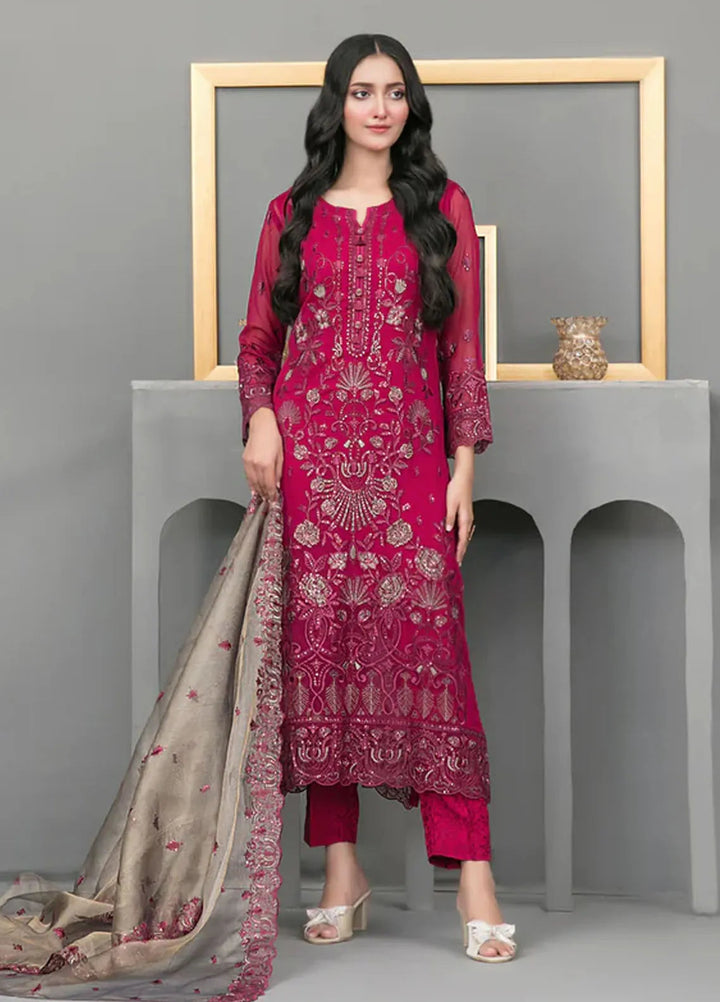 Jiah By Tawakkal Fabrics Embroidered Chiffon Suit Unstitched 3 Piece RA24J D-3751 - Festive Collection