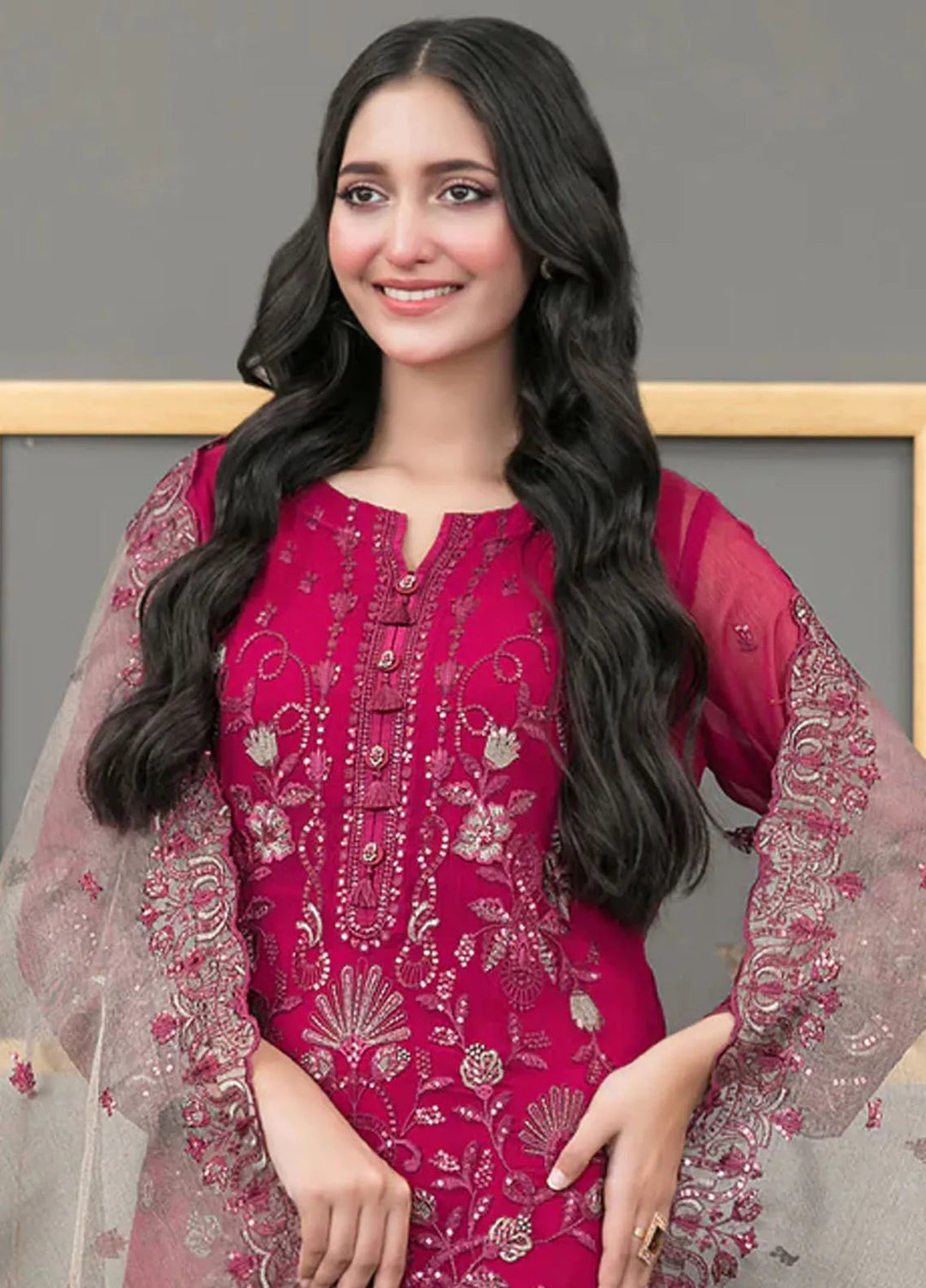 Jiah By Tawakkal Fabrics Embroidered Chiffon Suit Unstitched 3 Piece RA24J D-3751 - Festive Collection