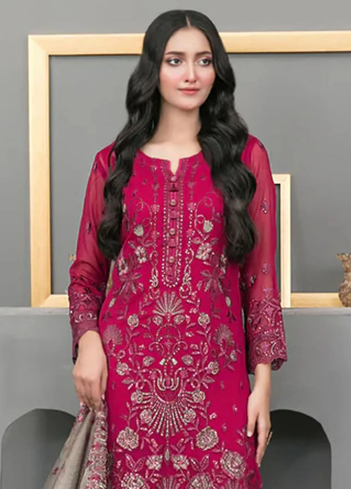 Jiah By Tawakkal Fabrics Embroidered Chiffon Suit Unstitched 3 Piece RA24J D-3751 - Festive Collection