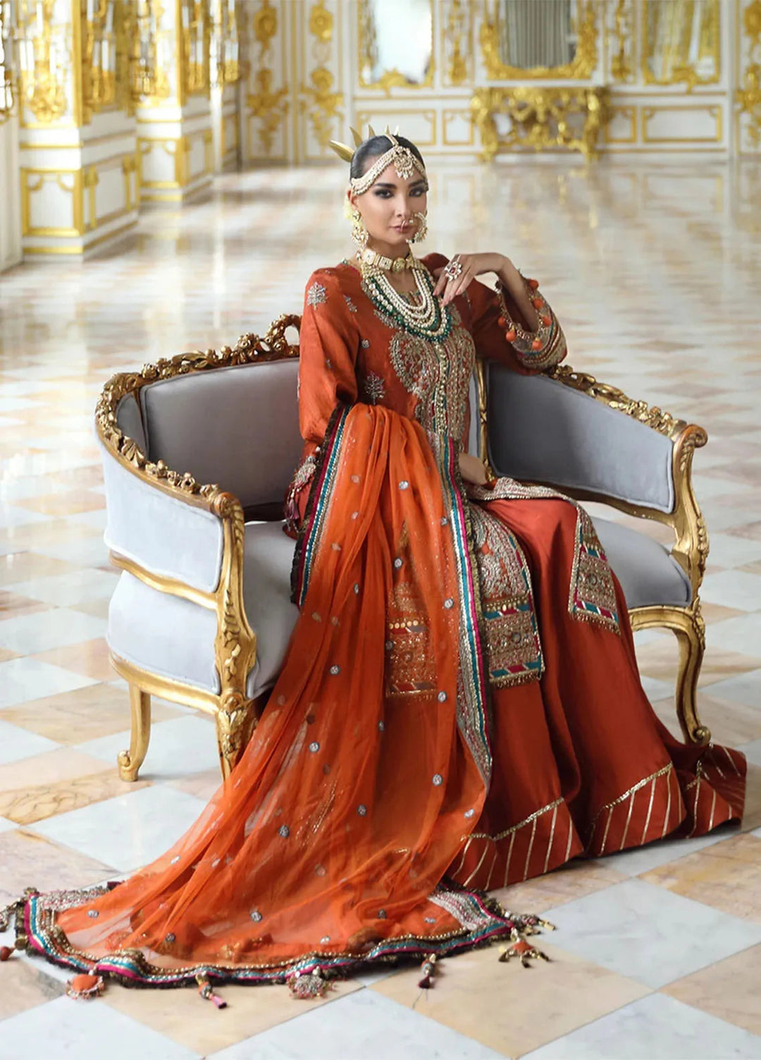 Jihaan by Salitex Embroidered Cotton Net Suits Unstitched 3 Piece SUNS24AJI004UT - Fesitive Collection