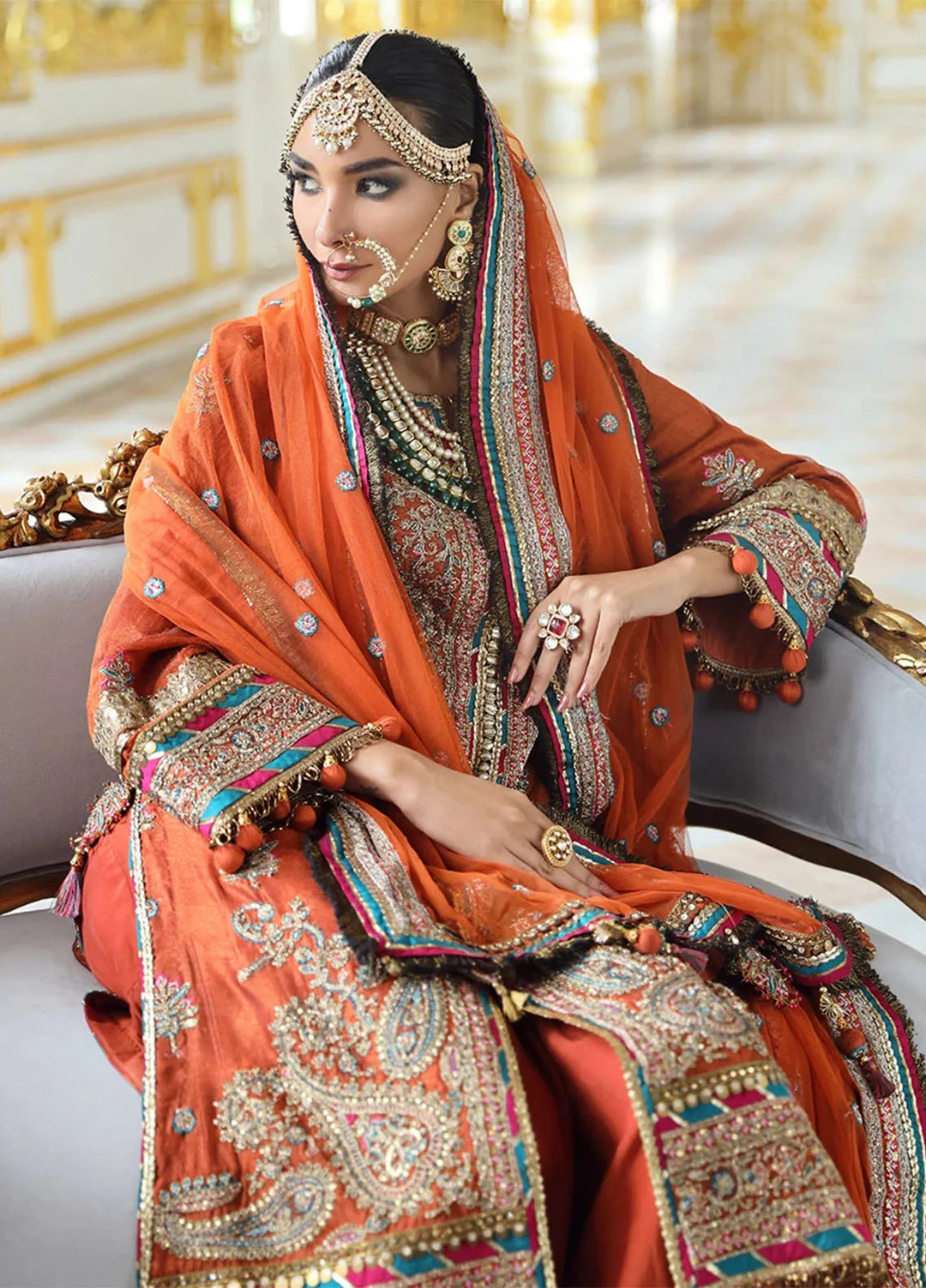 Jihaan by Salitex Embroidered Cotton Net Suits Unstitched 3 Piece SUNS24AJI004UT - Fesitive Collection