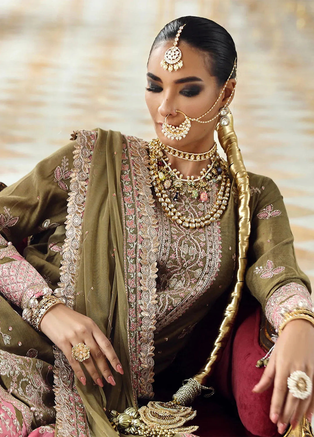 Jihaan by Salitex Embroidered Cotton Net Suits Unstitched 3 Piece SUNS24AJI008UT - Fesitive Collection