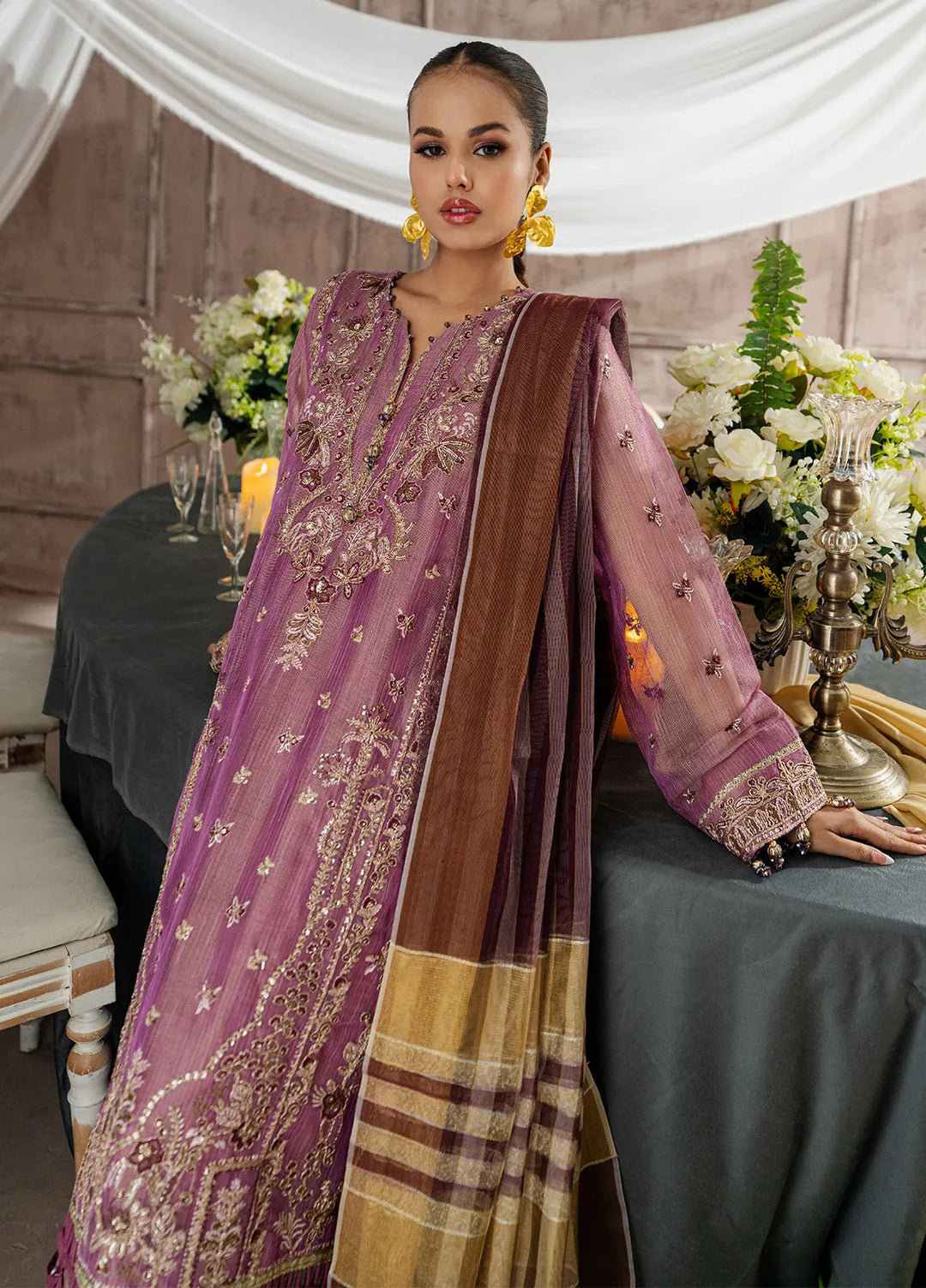 Jihan by Salitex Embroidered Cotton Net Suits Unstitched 3 Piece SUNW6JI001UT - Festive Collection