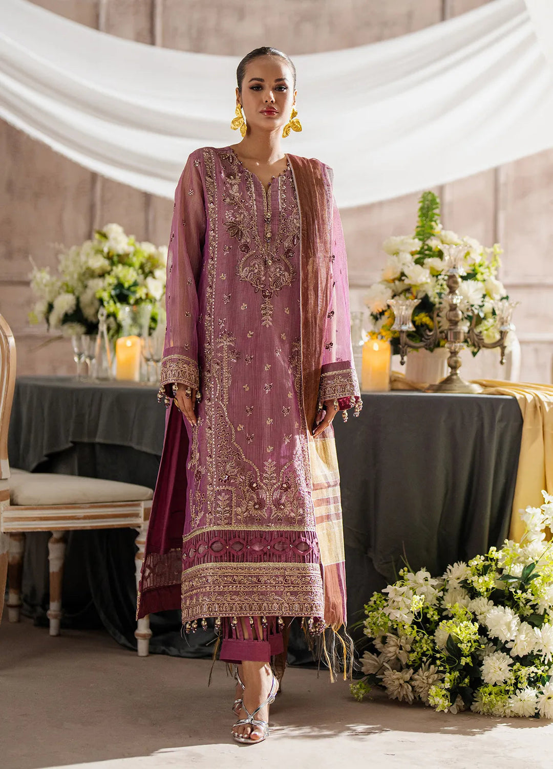 Jihan by Salitex Embroidered Cotton Net Suits Unstitched 3 Piece SUNW6JI001UT - Festive Collection