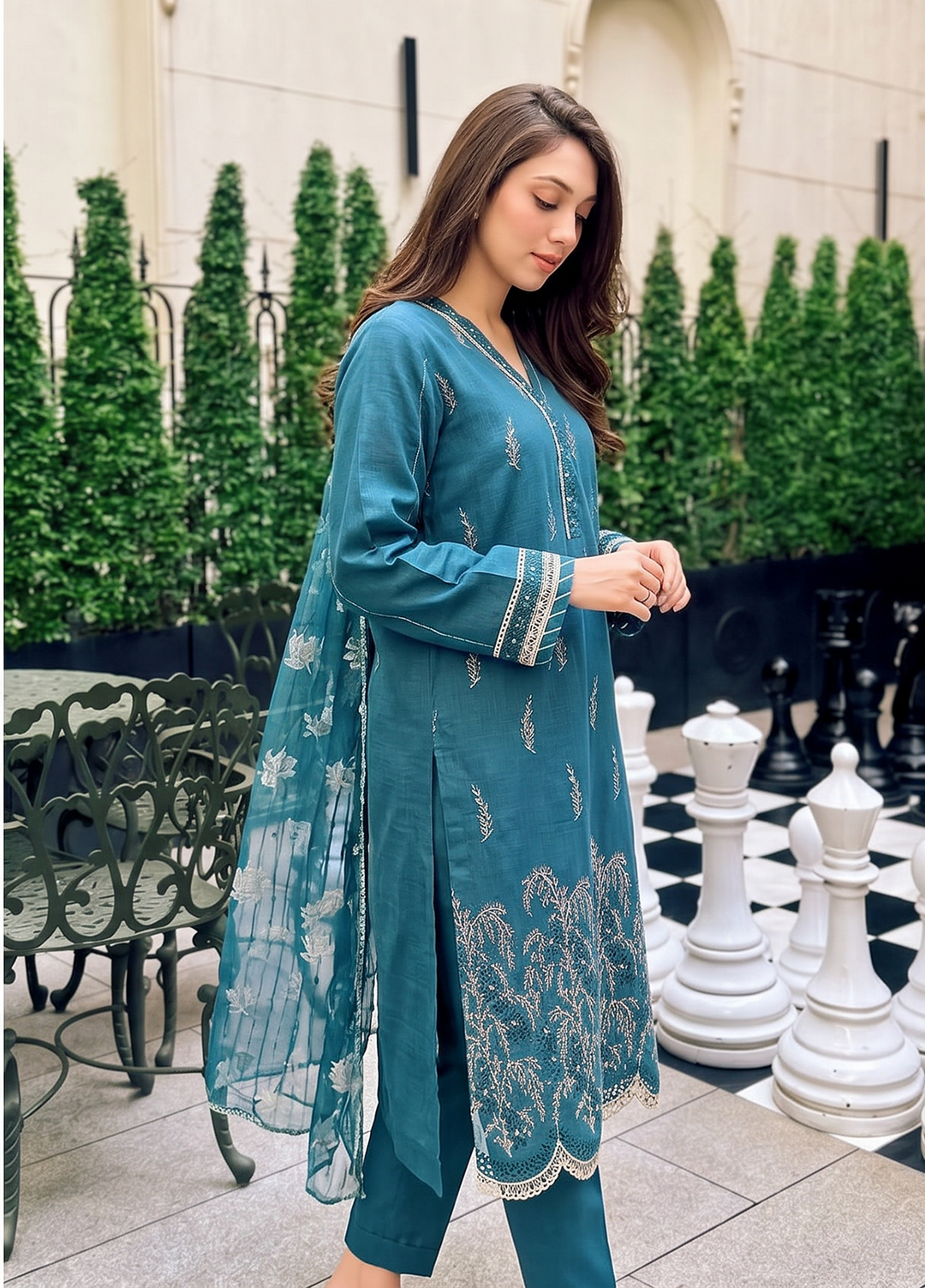 Dynasty by HZ Textiles Unstitched Embroidered Lawn 3 Piece Suit DEC - 06 Summer Collection