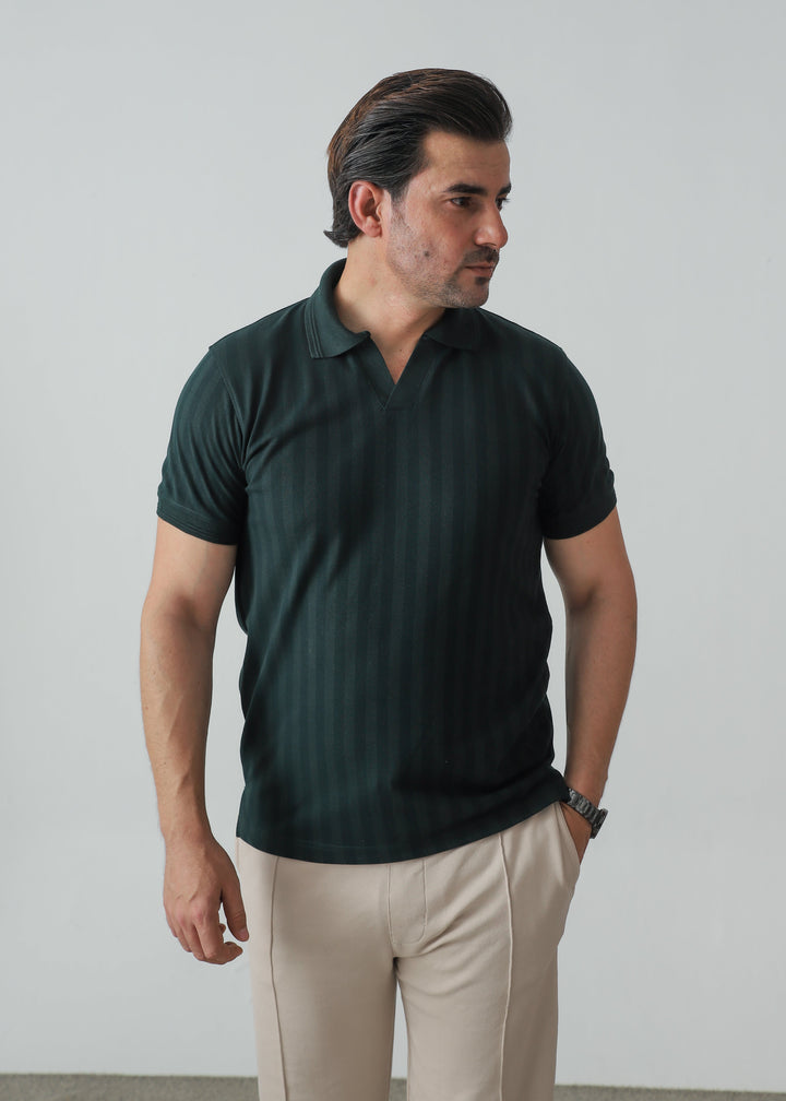 Zenetti Mens RTW Solids Cotton Polo Suit Forest Green WZ-003 - Casual Collection