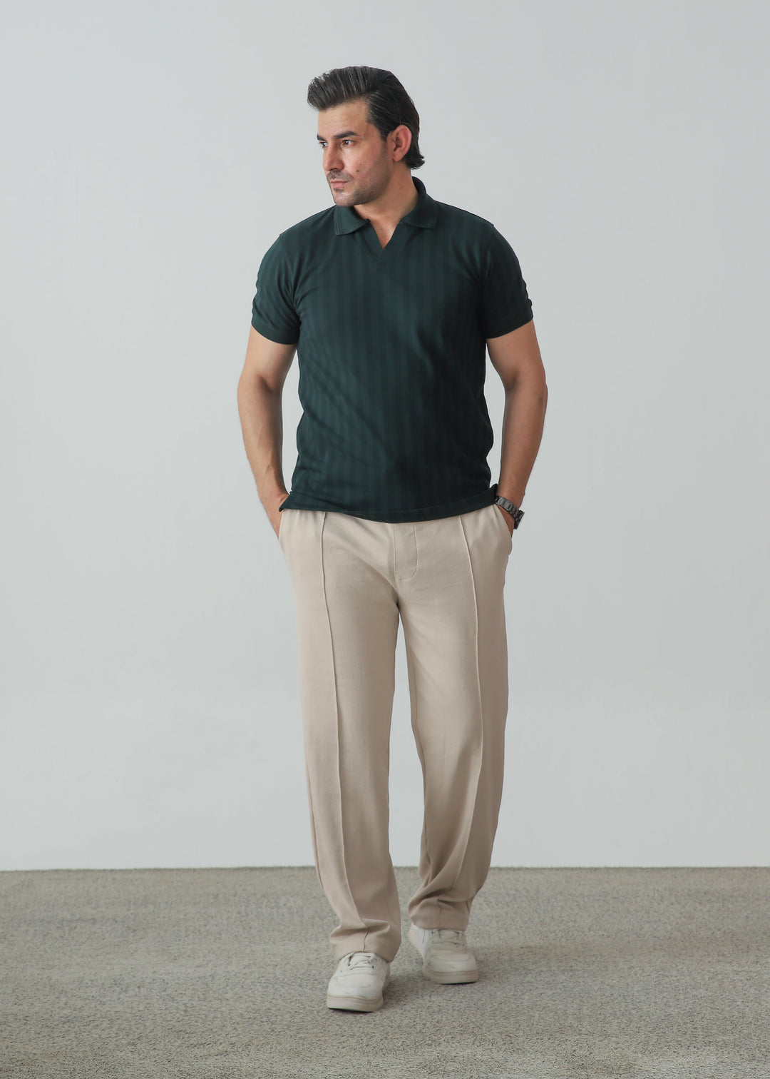 Zenetti Mens RTW Solids Cotton Polo Suit Forest Green WZ-003 - Casual Collection