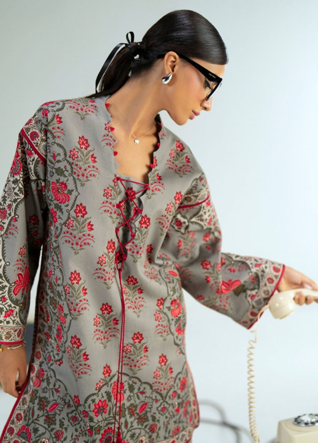 Joolie Prints by Saira Rizwan Printed Cambric Suits Unstitched 3 Piece SR25JP JPU25-03 Silver Lining - Summer Collection