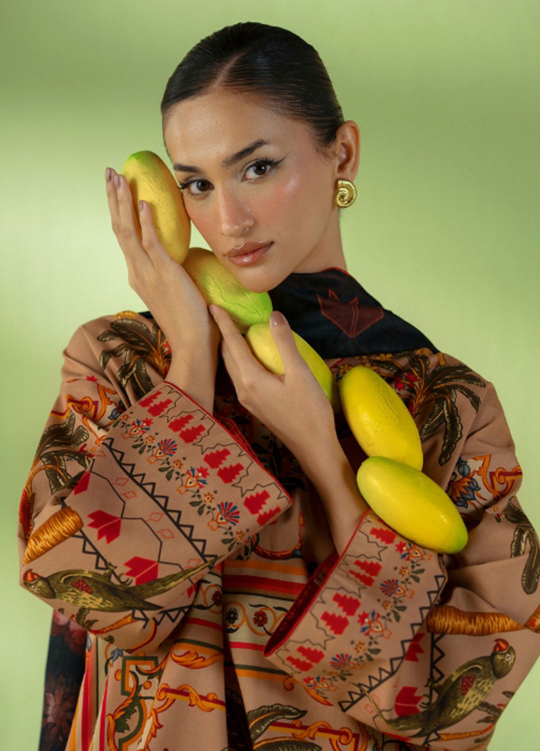 Joolie Prints by Saira Rizwan Printed Cambric Suits Unstitched 3 Piece SR25JP JPU25-05 Golden Hour - Summer Collection