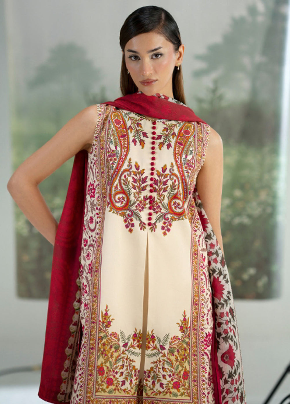 Joolie Prints by Saira Rizwan Printed Cambric Suits Unstitched 3 Piece SR25JP JPU25-08 Sunday Stroll - Summer Collection