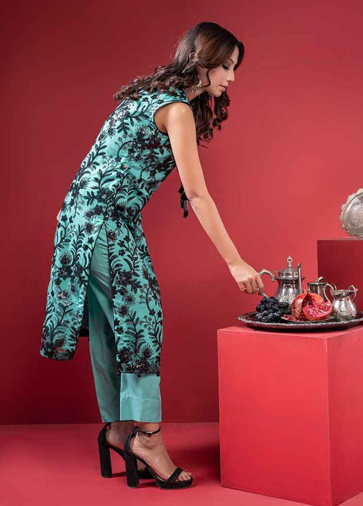 Jooray Kapray Pret Formal Net 2 Piece Suit JK23F Green Net Suit