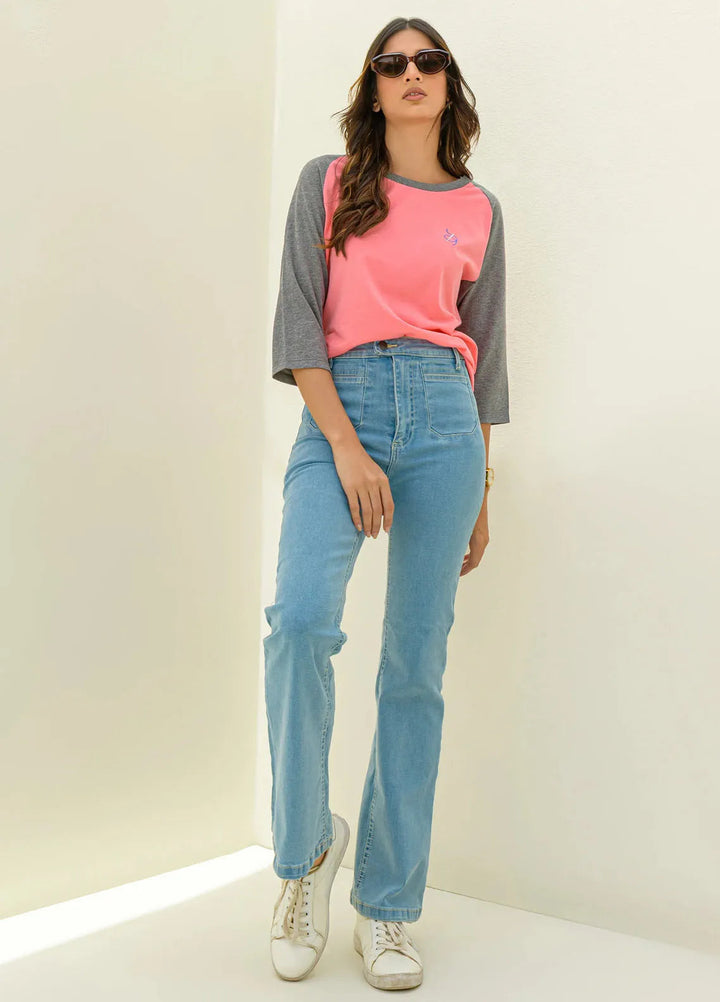 Jooray Kapray Pret Casual Cotton Base Ball Shirt Strawberry Pink Tee