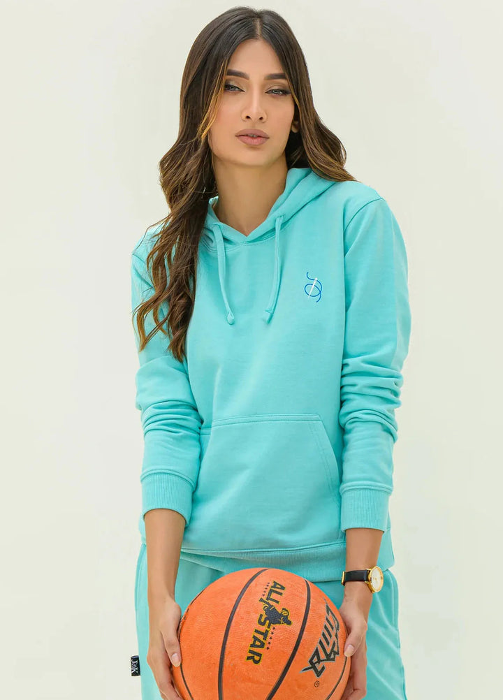 Jooray Kapray Pret Casual Cotton Hoodie And Jogger Pants Aqua Pullover
