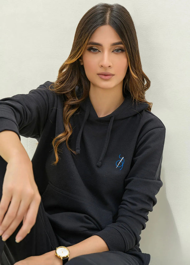 Jooray Kapray Pret Casual Cotton Hoodie And Jogger Pants Black Pullover