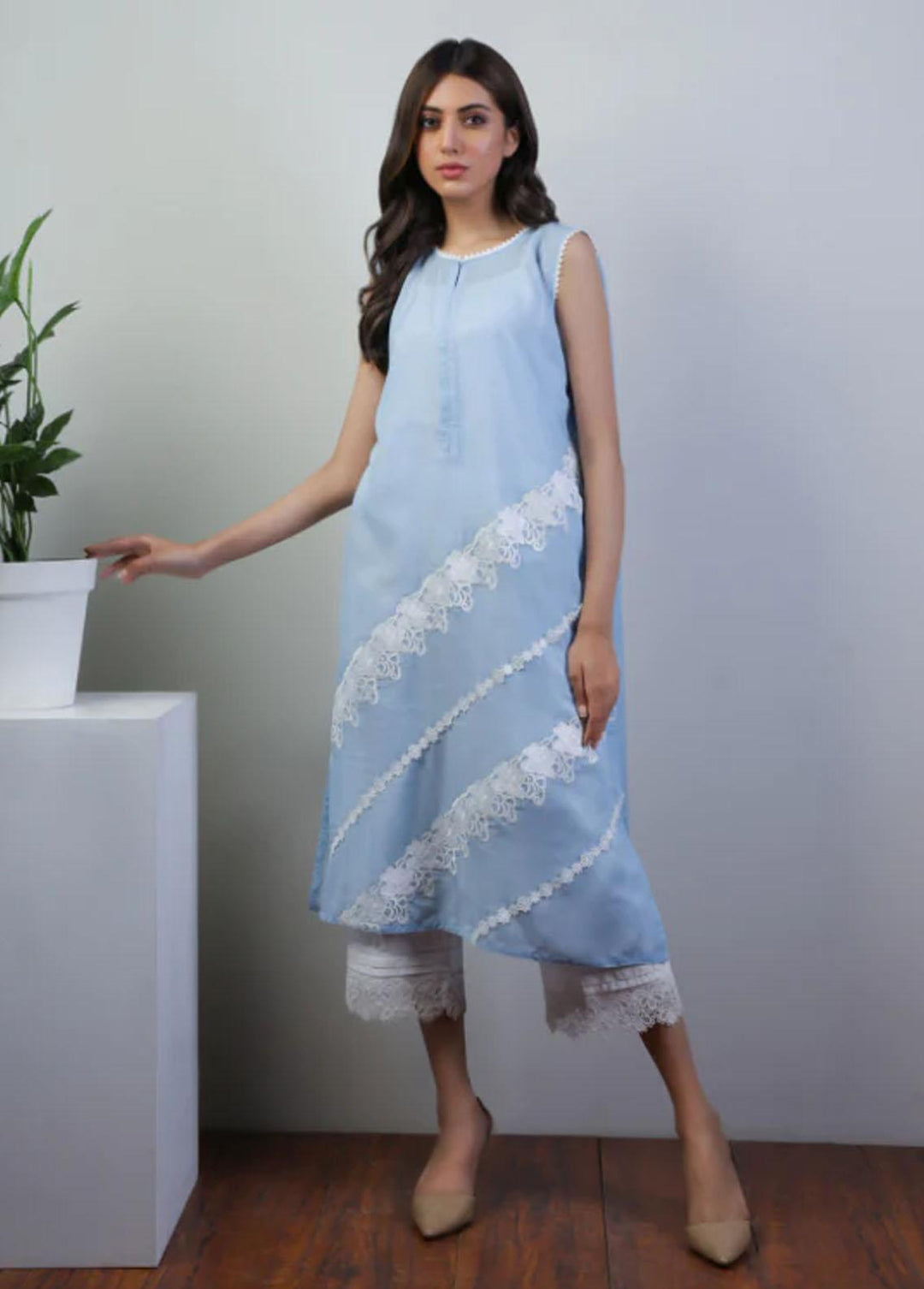 Jooray Kapray Pret Semi Formal Lawn One piece JK23SF Corn Flower