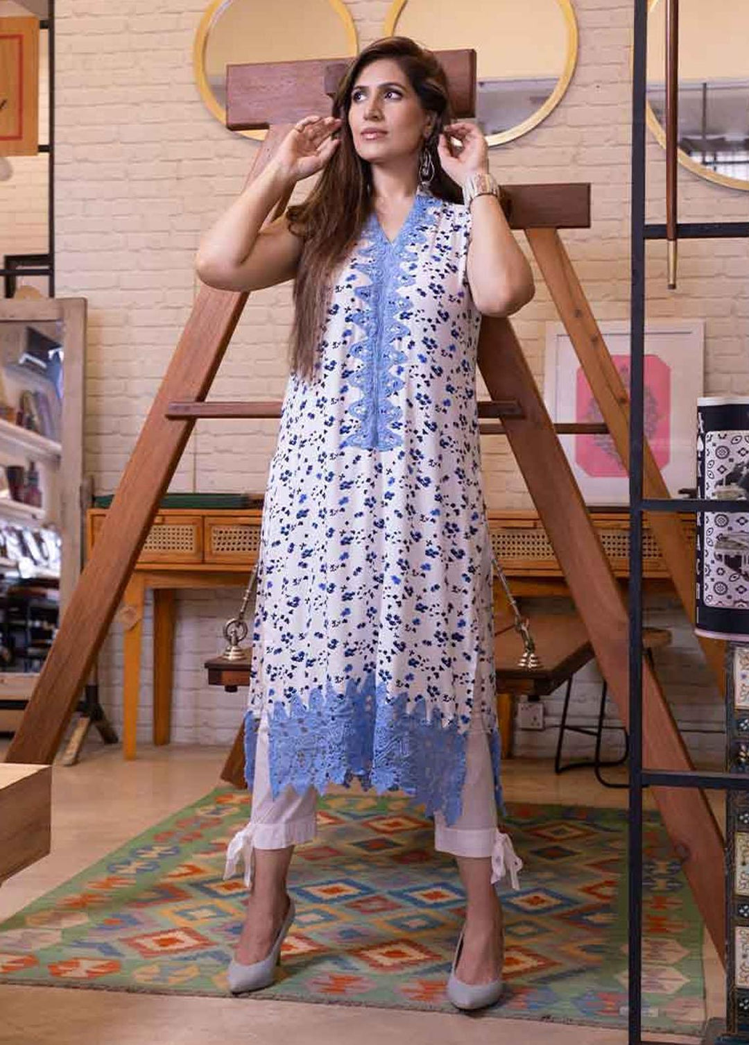 Jooray Kapray Pret Semi Formal Lawn One piece JK23SF Ice Blue